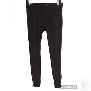 JOE'S Jeans Jet Black Soft Jeggings w/Gold Zipper Embellishment at Ankle Size 26